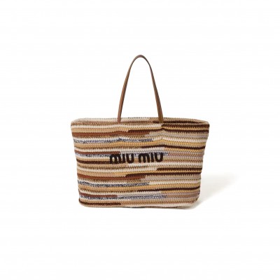 MIU MIU IVY CROCHET TOTE BAG 5BG228 (40*34*16cm)